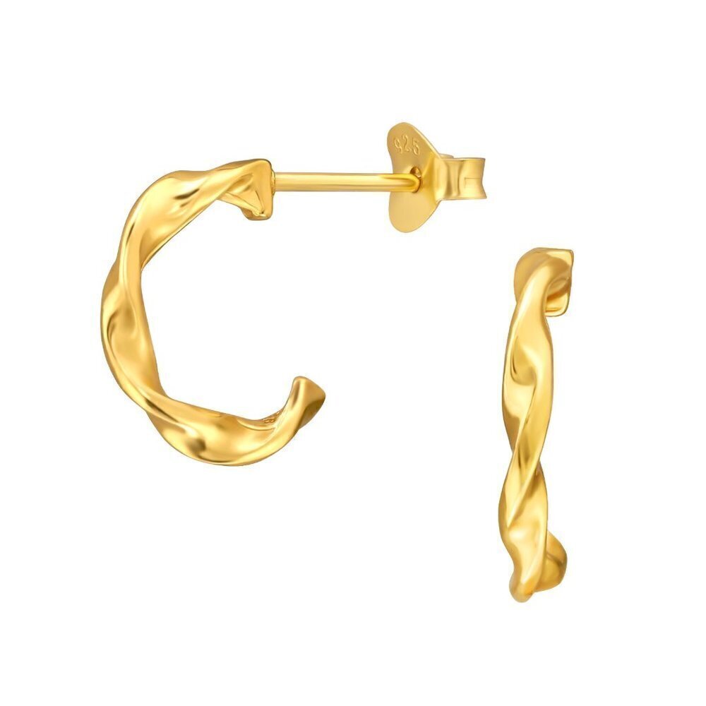 14K Gold Vermeil Twist Half Hoop Earrings
